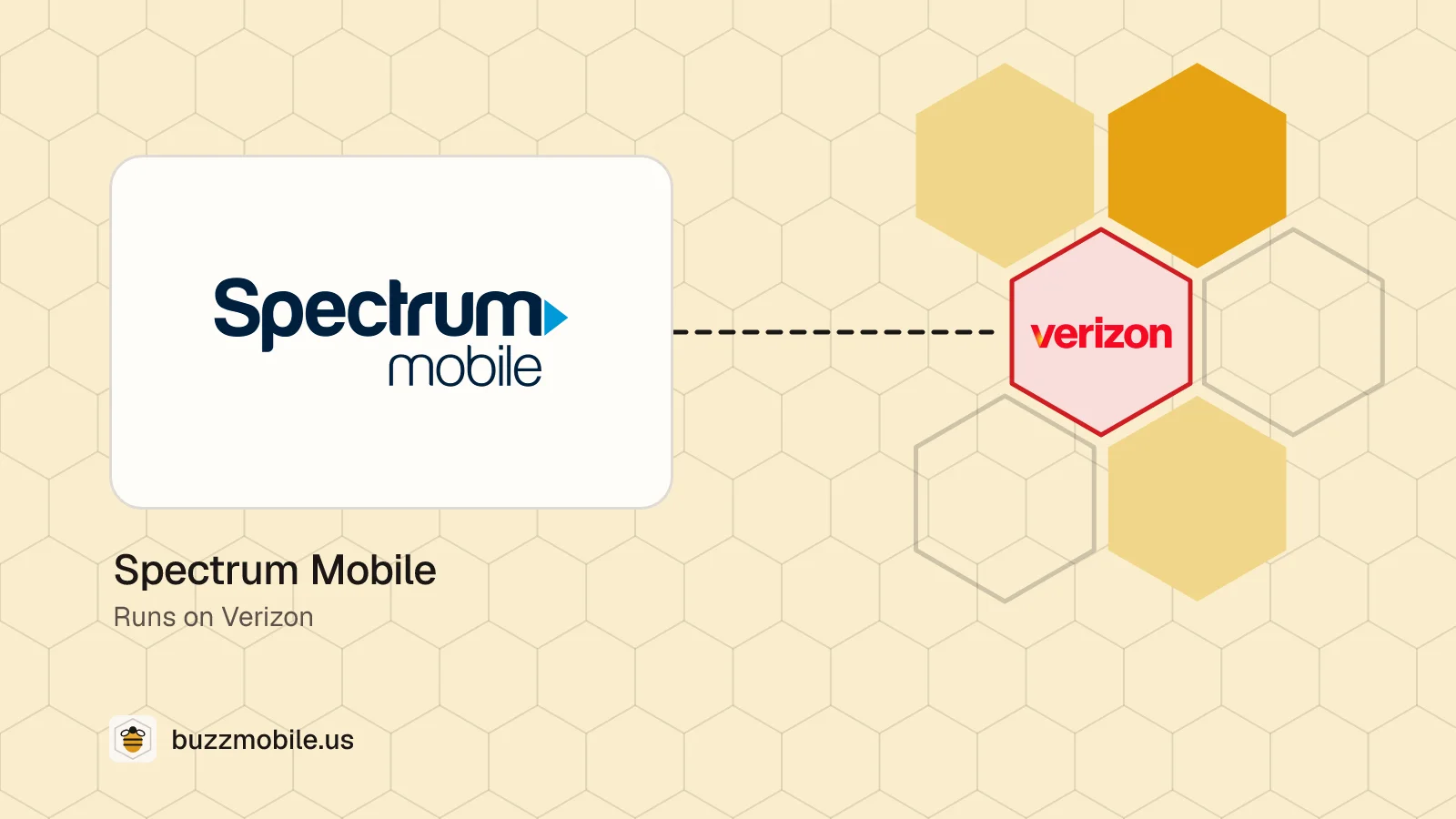 The Spectrum Mobile logo. Runs on Verizon.